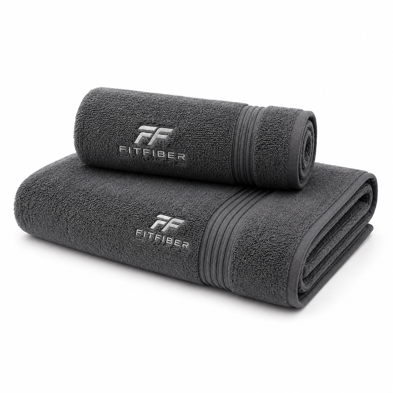 FitFiber Grey Everyday Bath Towel and Hand Towel