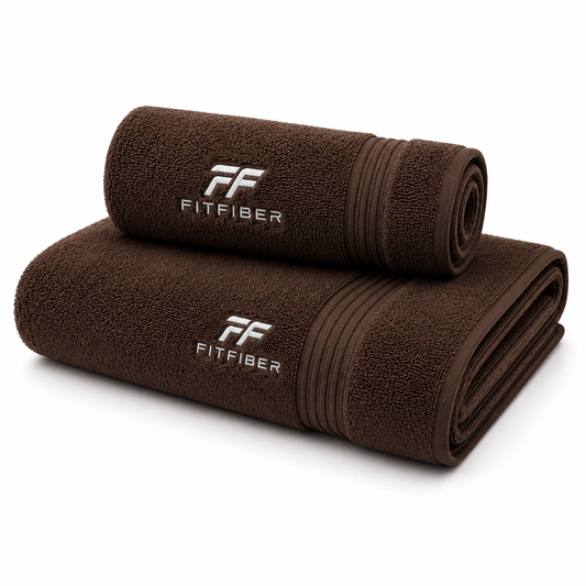 FitFiber Brown Bath Towel & Hand Towel Combo